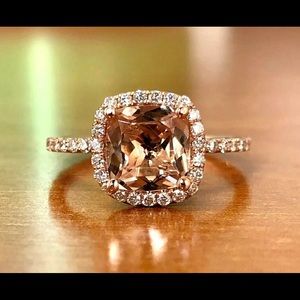 Morganite Engagement Ring over 2 Carats Gems nwt
